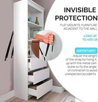 Heavy duty earthquake straps securing a large bookcase to the wall.