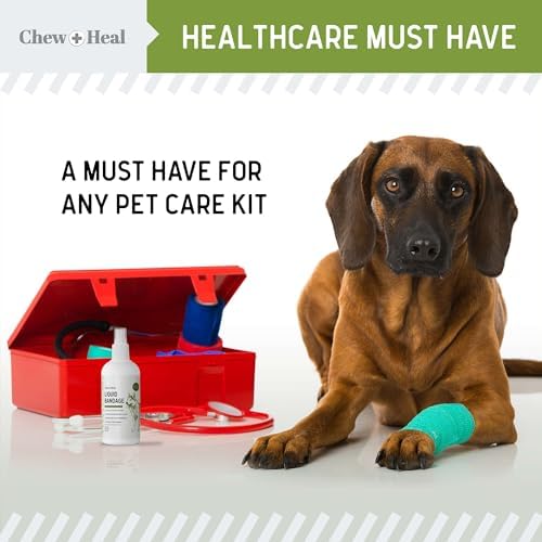 Breathable and waterproof pet wound shield bottle close up for dog first aid kits