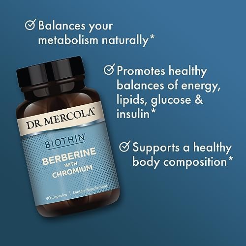 Dr. Mercola Biothin Berberine with Chromium nutritional information and ingredients label