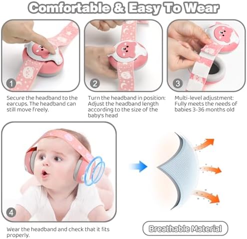 Side view of YomauiYee noise cancelling earmuffs for babies
