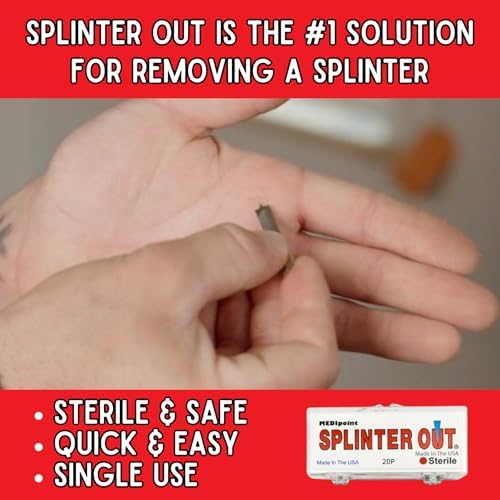 Individually wrapped stainless steel splinter removers in plastic case