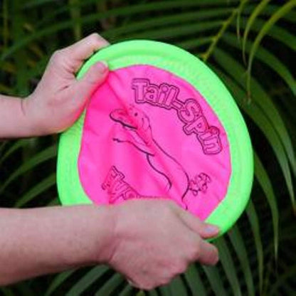 Booda dog frisbee showing soft rubber rim detail