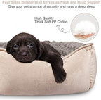JOEJOY Rectangle Dog Bed for Large Medium Small Dogs - Washable Orthopedic Sofa Bed, Soft Breathable Puppy & Pet Cuddler, Durable Calming Dog Bed with Anti-Slip Bottom, Multiple Sizes, Beige - Image 3