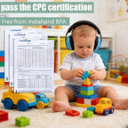 Baby wearing noise reduction headphones during travel