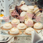 Top view of 30 piece 50th anniversary cupcake topper set