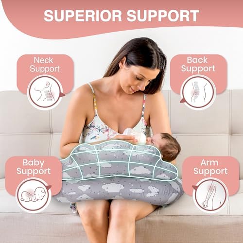 Pillani nursing pillow showing removable cotton fabric texture