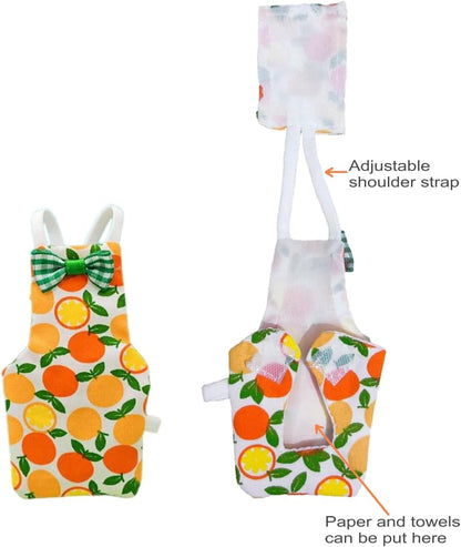 Back view of the cotton cloth bird clothing highlighting the open tail design layout.