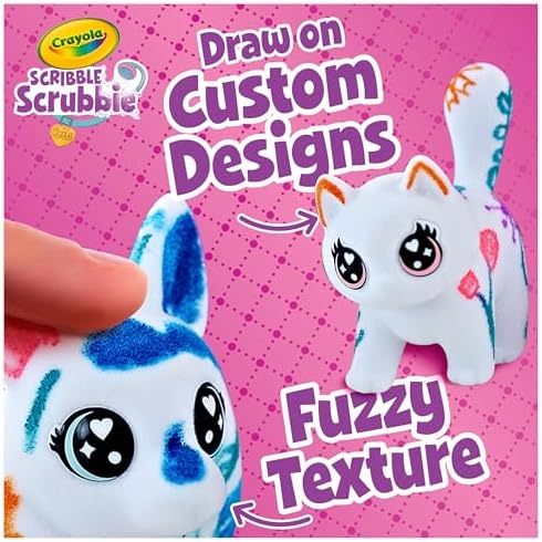 Four customized animal figurines displaying unique colorful marker designs.