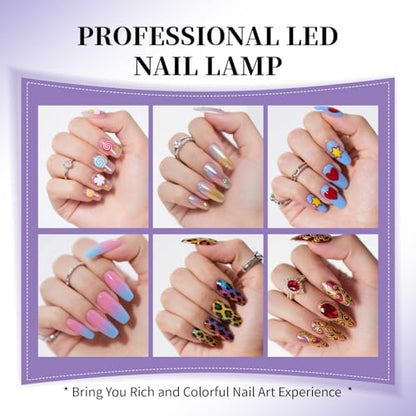 JEWHITENY three hundred watt power salon grade nail lamp actively curing a fresh gel manicure.