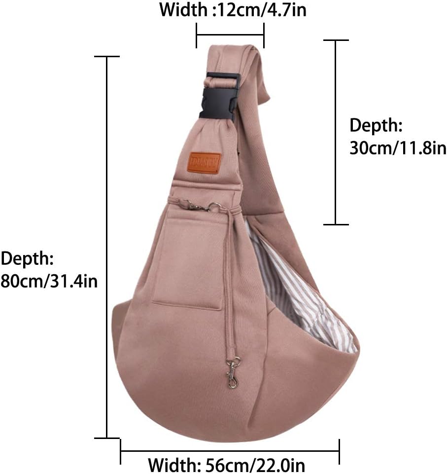 Small pet sling bag with storage pocket