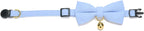 Adjustable extra small blue kitten collar by YUDOTE detailing the premium fabric texture