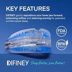 Difiney mouth guard for snoring showing the mandibular advancement scale.
