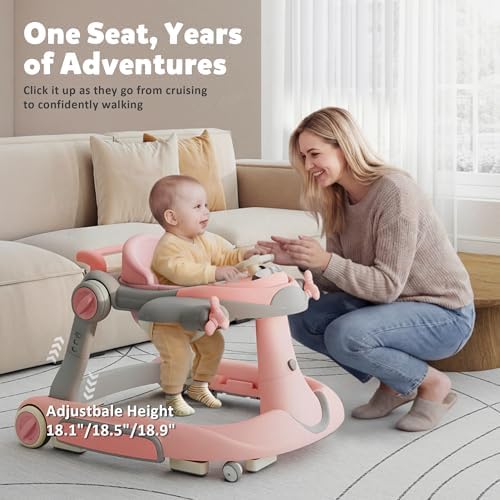 StarAndDaisy foldable baby walker collapsed flat demonstrating the compact storage and travel capability