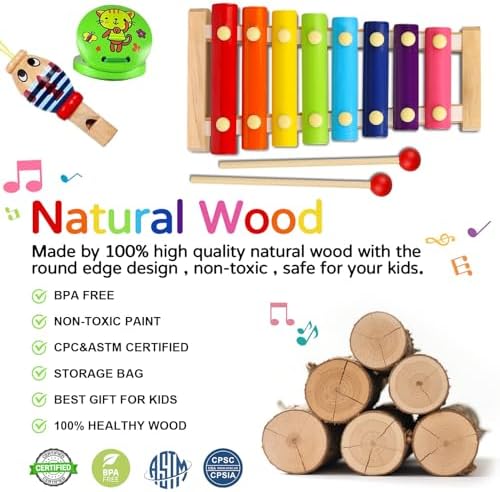Close up of the smooth polished non toxic wooden maracas and shaker eggs