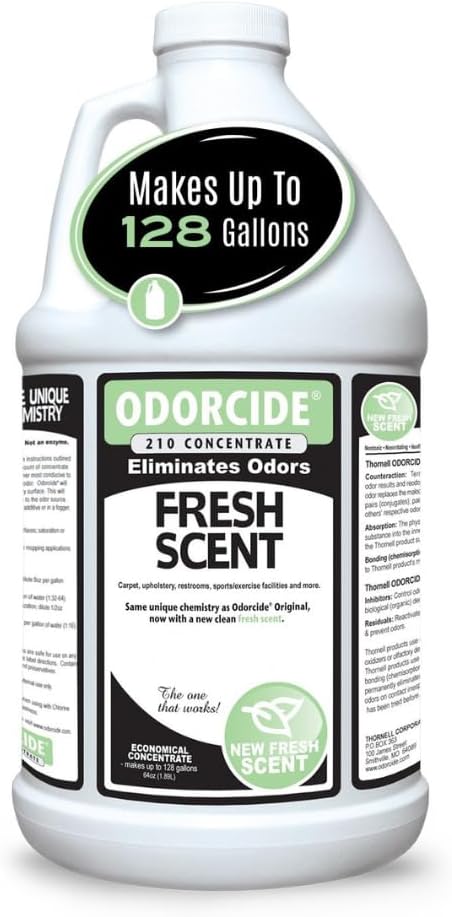 Odorcide 210 concentrate container back view with ingredients