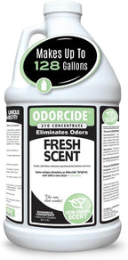 Close up of Odorcide original concentrate liquid product instructions.