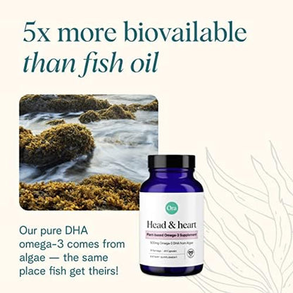 Authentic USA imported Ora Organic 500mg DHA dietary supplement bottle.
