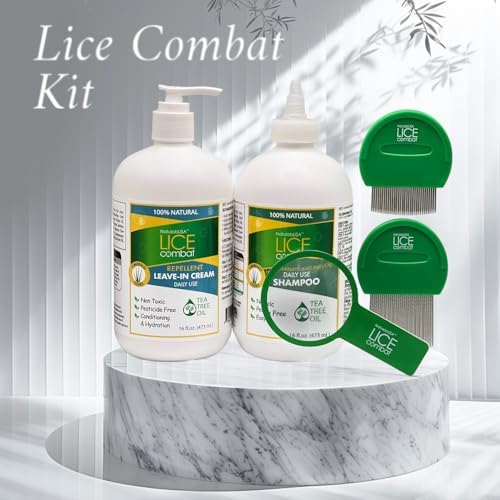 Lice Combat shampoo application for eliminating super lice and nits.