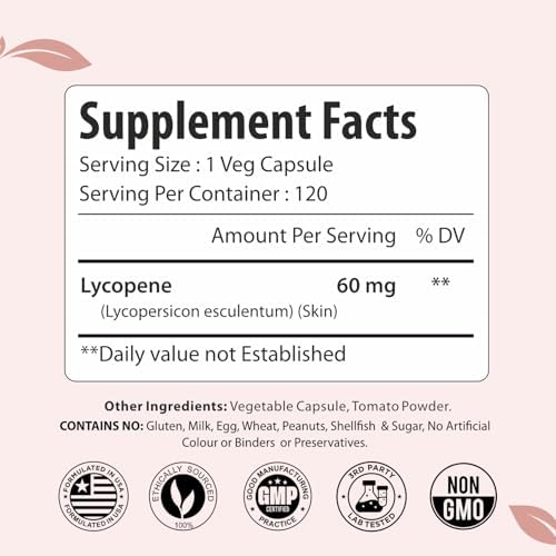 TYIIR ForestVibe Lycopene Supplement nutritional facts label