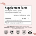 TYIIR ForestVibe Lycopene Supplement nutritional facts label