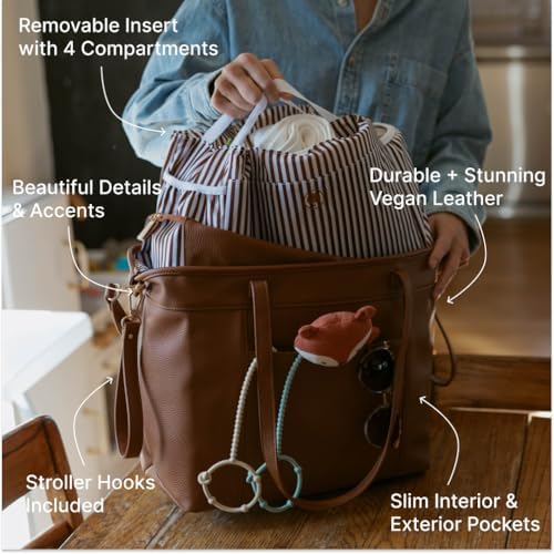 Parker Baby Willow Tote Bag paired with included matching changing pad.