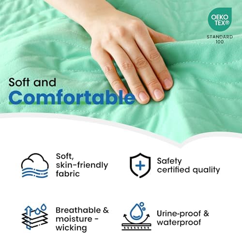 Noovirum washable underpad folded showing waterproof backing