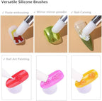 Silicone nail polish brush modeling a three dimensional flower design layout