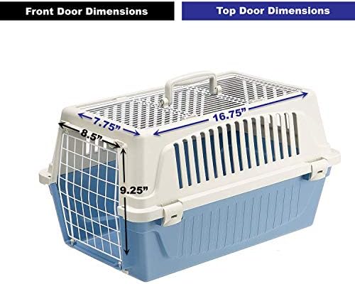 Ferplast imported dual door pet carrier showing close up details of the durable low maintenance plastic construction.