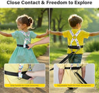 Child wearing Hoomtree safety harness for walking