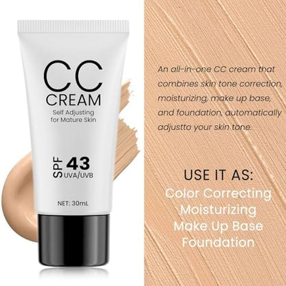 Self adjusting color correcting foundation cream texture close up