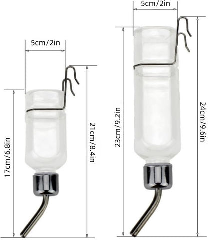 2 Pcs Pet Cage Water Bottle No Drip Small Animal Water Bottle, Hanging Waterer for Rabbit, Guinea Pig, Hedgehog, Squirrel, Rat, Chinchilla, Hamster Dispenser Bottle - Image 2