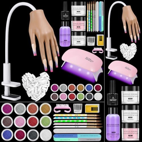 Wilfniee practice hand for acrylic nails kit front view