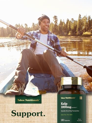 Back label details of Tahoe Nutritionals Kelp Supplement 180 count