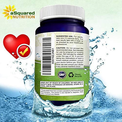Nutrient facts and dietary friendly certifications on aSquared Nutrition Coenzyme Q10 200mg label