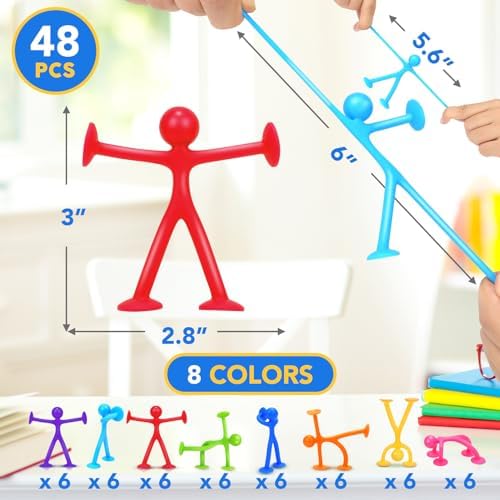 Children playing with Richtim suction cup people toys