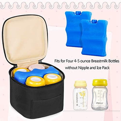 Interior of Teamoy breastmilk bag showing 4 bottle slots