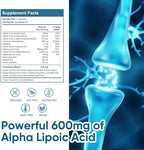 DQQI neuropathy support bottle back label nutritional facts