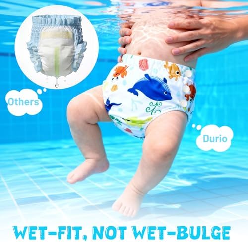 Durio adjustable toddler swim diapers showing snap fasteners