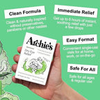 Close up of Archie's Remedies single use preservative free eye drop vial.