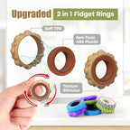 KLT 12 piece fidget ring set in neutral colors for professional use
