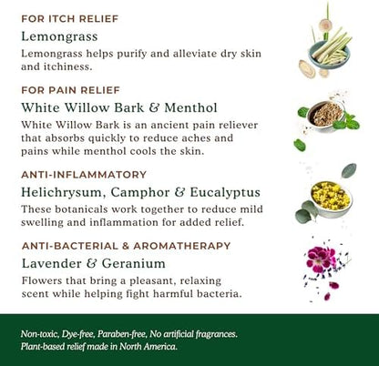 Nature's Willow Bug Bite Balm non toxic ammonia free formula close up view