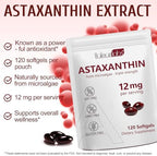 Daiasns astaxanthin 120 count bottle supplement facts label