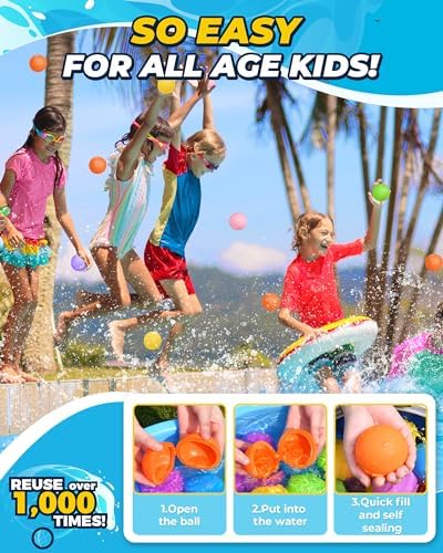 Soft latex free water balls bursting gently on impact during outdoor play