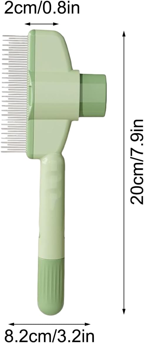 Side profile of pet deshedding brush with ergonomic handle