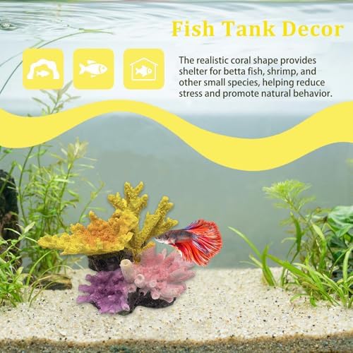 Ludzucy nano aquarium decor coral hideout placement idea next to live plants