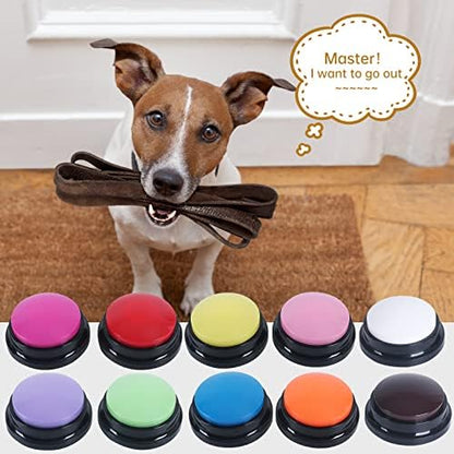 Close up view of the base microphone and recording switch on the pet buzzer