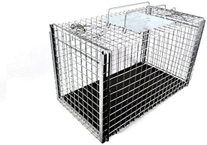 Tomahawk 306NC2 cat transfer cage side view showing dual sliding doors and hand guard protection