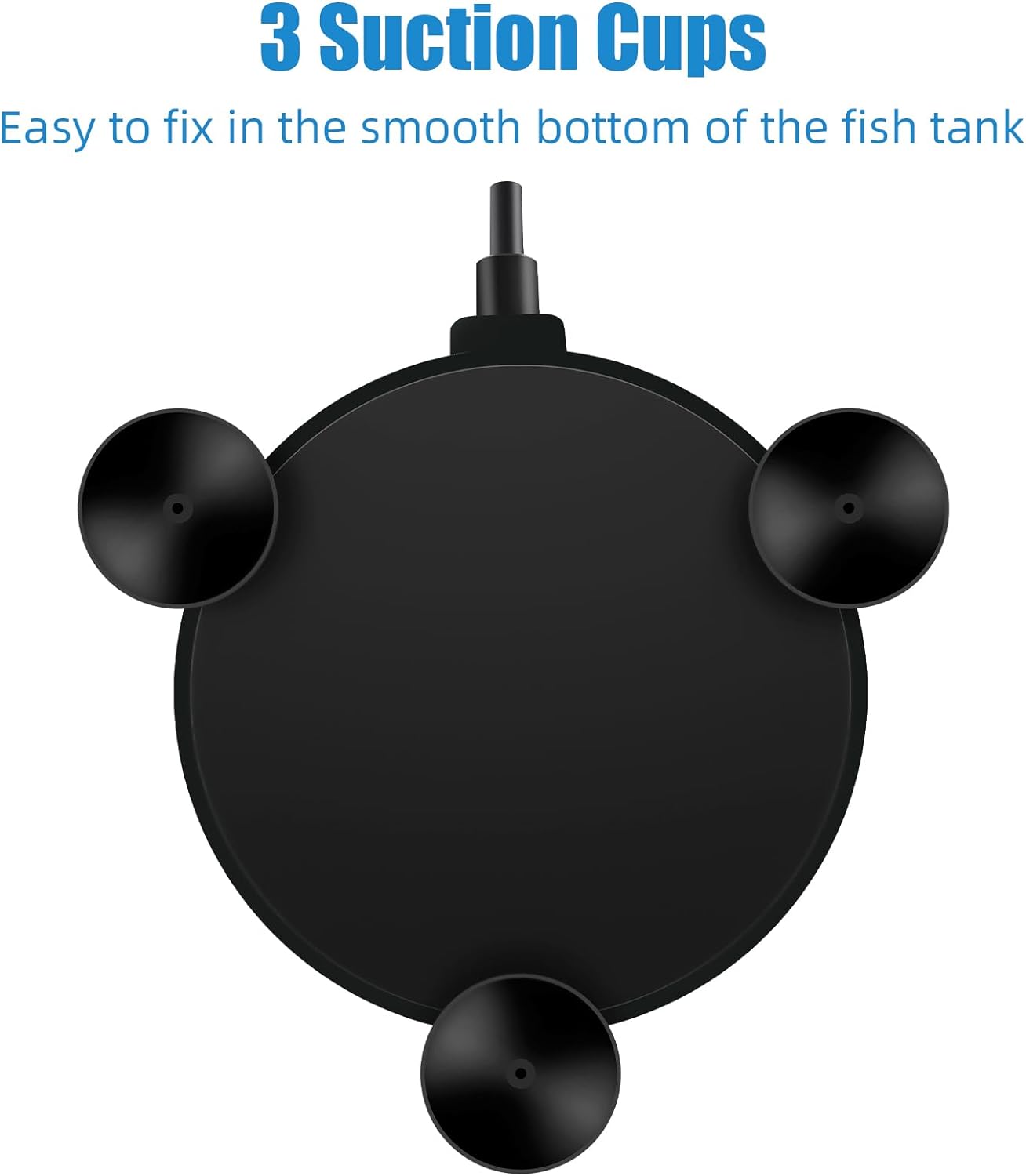 Aquaneat four inch air stone producing fine micro bubbles inside a fish tank