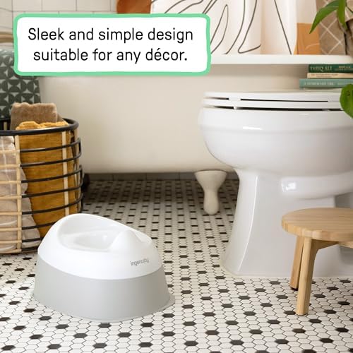 Ingenuity toddler potty training chair in a modern bathroom setting