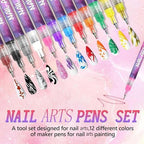 Nail art patterns created with professional marker set